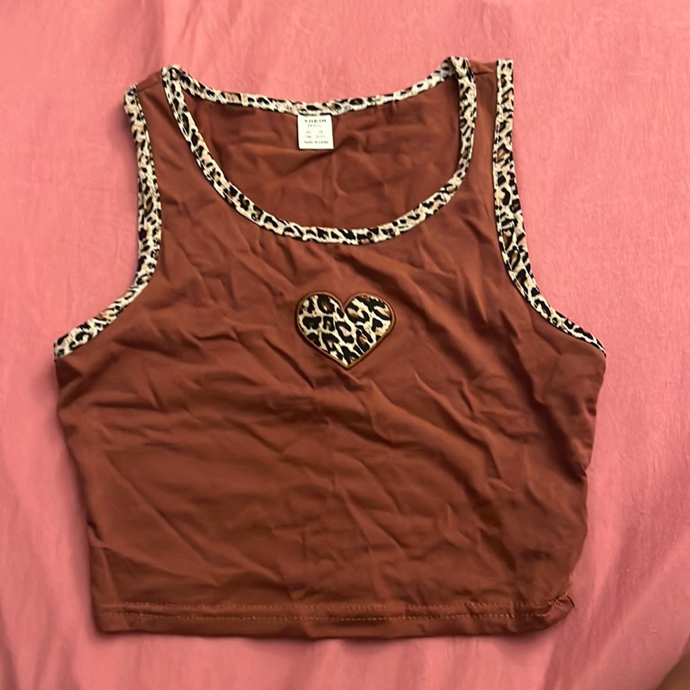 Brown and cheetah cami top